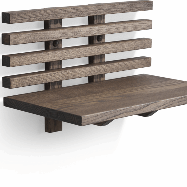 Sengebord med hylde Oscarssons Möbel Zece massiv ask brunolieret 26Ã40Ã25 cm